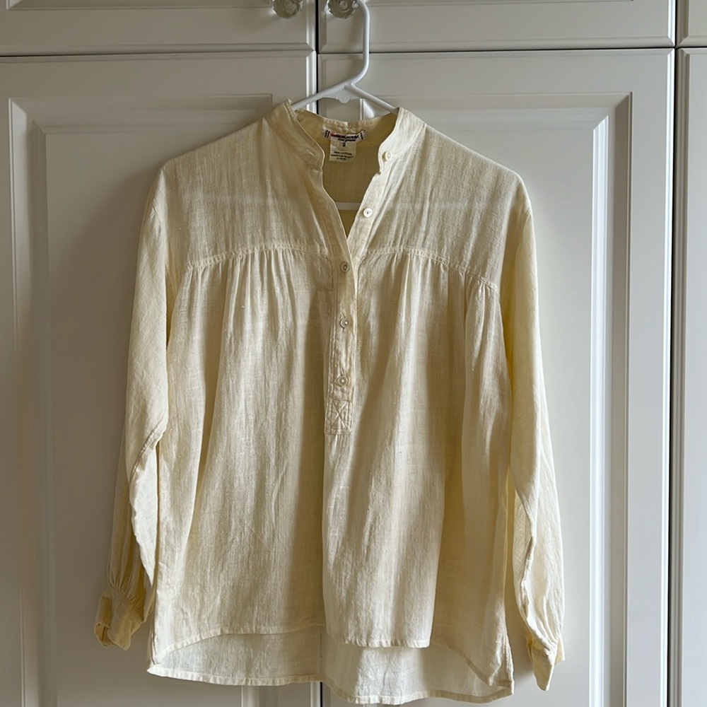 Saint Laurant rive gauche cotton peasant blouse, vintage